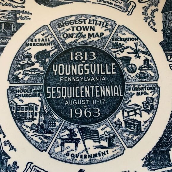 Youngsville Pennsylvania Sesquicentennial 1813-1963 Souvenir Plate - Picture 2 of 11